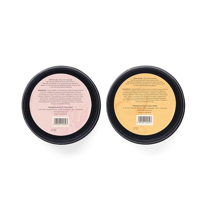 Bali Soap - Island Floral & Fresh Mango - Mix Set of 2 - Nourishing and Extra Moisturizing Body Butter For Dry Skin - Enriched with Cocoa Butter, Olive Oil, Aloe Vera and Vitamin E - 7 oz each