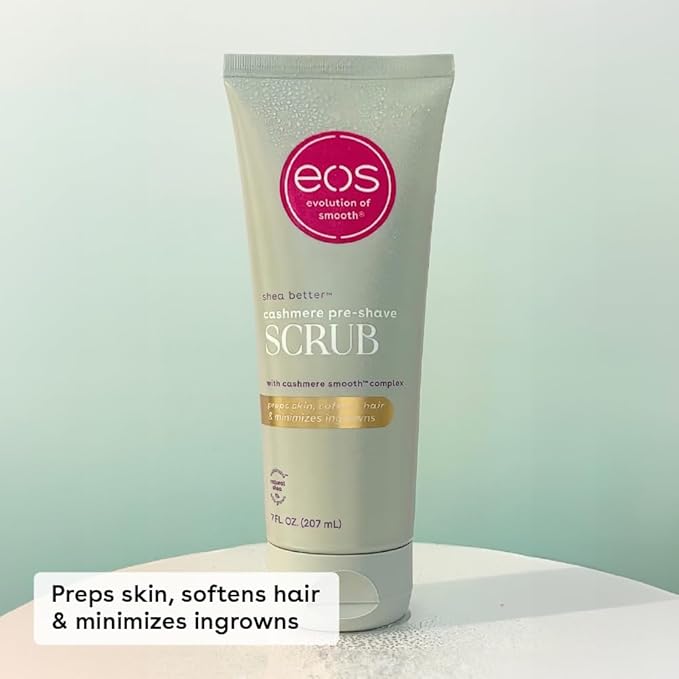 eos Cashmere Skin Collection Pre-Shave Scrub- Vanilla Cashmere Scented, Body Scrub, 7 fl oz