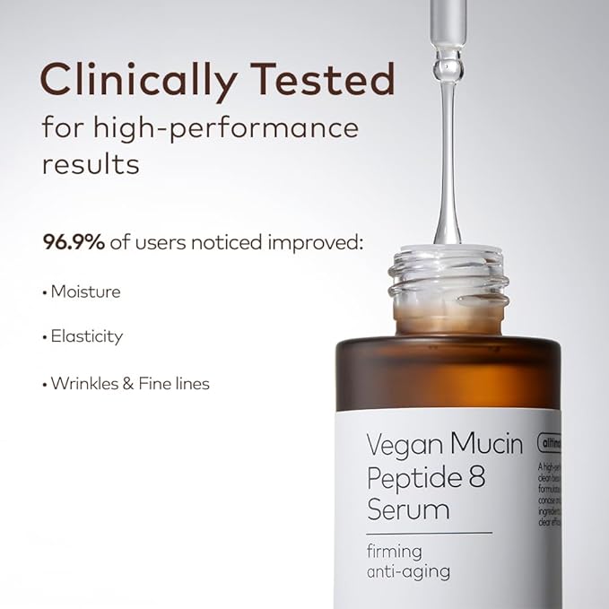 The Face Shop 8 Peptide Serum, Vegan Mucin for Hydrating & Firming, Anti Aging Serum for All Skin Types, Korean Skin Care, 30ml/1.01 fl. oz