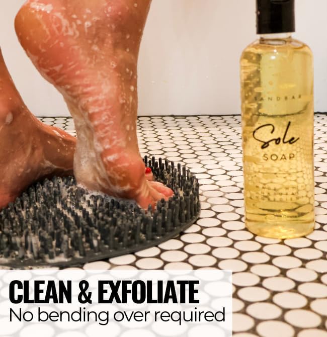 SandBar Heel Revival Regimen – Home Pedicure Kit for Dry, Cracked Feet with Foot File, Foot Scrubber Mat, Sole Soap & Heel Polish – Midnight Rendezvous Scent, Care Set for Women and Men