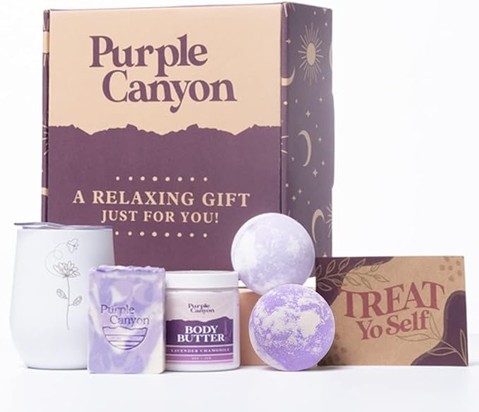 Purple Canyon Bath Gift Set for Women | Relaxing Lavender and Lilac Self-Care Gift for Women