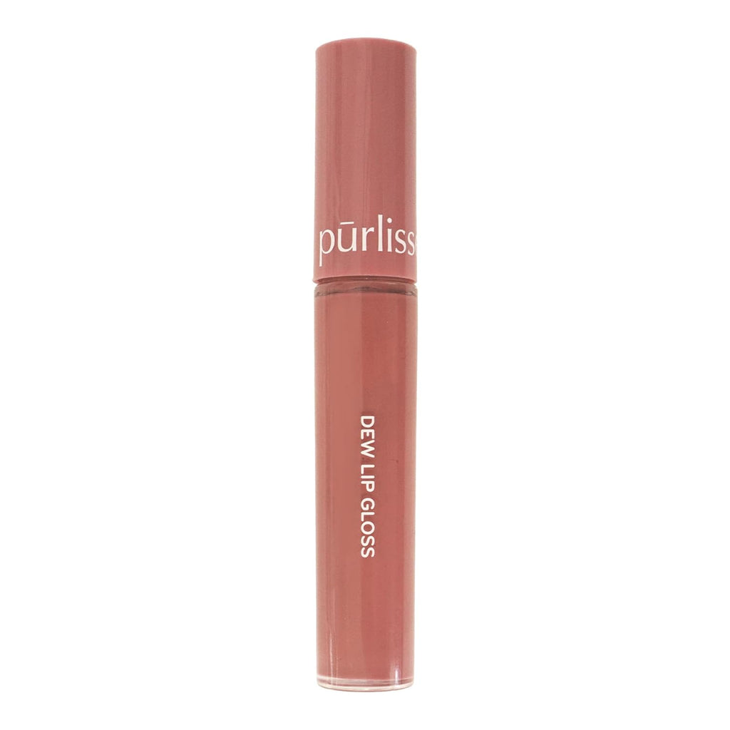 pūrlisse Dew Moisturizing Lip Gloss - Hydrating & Non-Sticky Long Lasting Lip Gloss - Enriched with Bakuchiol, Mango Seed Butter & Avocado Oil to Soften & Smooth - Pink Nude (0.25 oz)