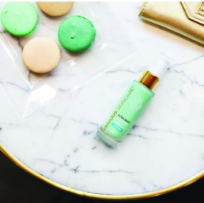 Serious Skincare Ultra-Mare Pure Marine Infusion Facial Serum - Encourages Collagen Production, Cell Turnover and Plumper Skin - Niacinamide - Acid Free - Concentrated 2 oz.