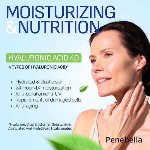 Face & Neck Cream for Tightening and Firming - Hyaluronic Acid 4D, Vitamin E + B5, Elastin - Made in Europe - Lift & Firm Cream - Face Moisturizer Anti Aging Treatment for All Skin