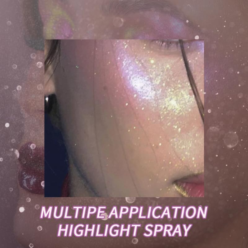 USHAS Body Glitter Spray 3.72 fl.oz - Temporary Body Shimmer Spray for Face, Hair, Clothing, Long Lasting Quick-Drying Shiny for Music Festival Rave (04)