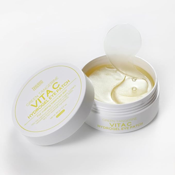 tenzero Green Tangerine Vita C Hydrogel Eye Patch (60 pairs, 90g), Vitamin C Treatments for Dark Circles, Puffy Eye, Fine Lines, Brightening, Hydrating Eye Pads, Korean Under Eye Masks Skincare