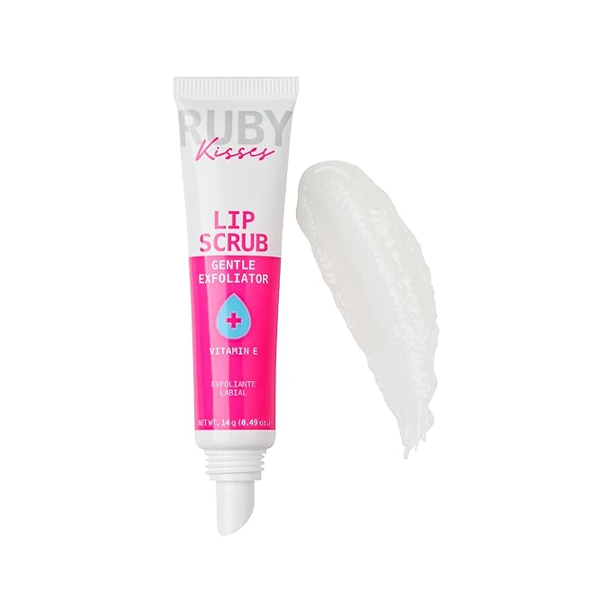 Ruby Kisses Exfoliating Lip Scrub, Gentle Smoothing for Soft Lips, Jojoba & Shea Butter Enriched, Non-Greasy, Hydrating Lip Care, Lightweight for Healthy & Supple Lips
