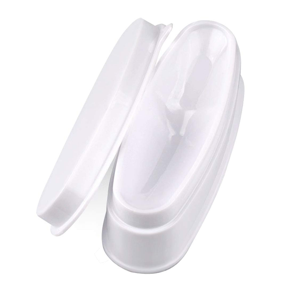 ABS Durable Easy French Dip Tray Dipping Powder Container Dual Use for Short Extended Nails Molding for White Pink Smile Line Pack of 1, HJ-NAT117