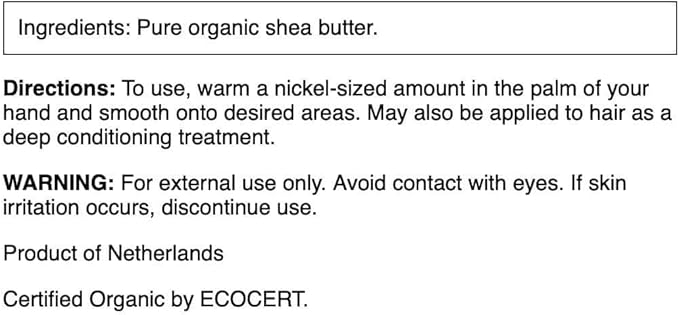 Swanson 100% Certified Organic East African Shea Butter 4 fl Ounce (118 ml) Solid Oil (2 Pack)