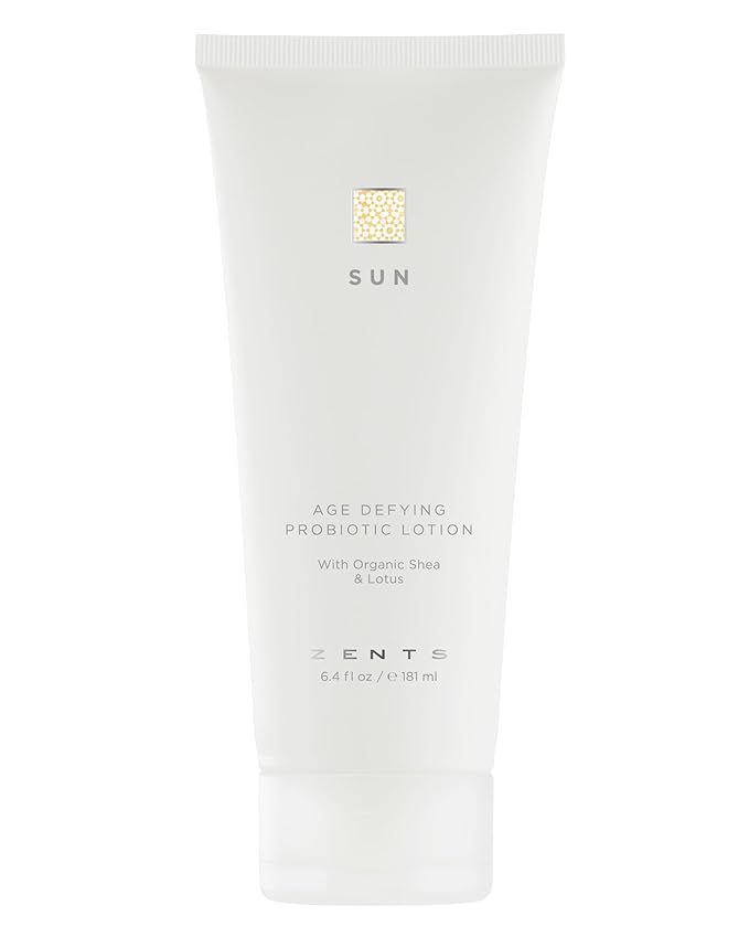 Zents Age-Defying Probiotic Body & Hand Lotion (Sun) | Moisturizing Lotion with Hyaluronic Acid & Organic Shea Butter | Nourishes & Hydrates Skin | 6.4 fl oz