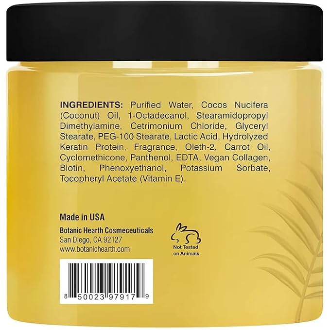 Botanic Hearth Keratin Hair Mask - Biotin, Collagen & Coconut Oil - for Dry Damaged Treated Hair - Restore, Repair, Smoothing, Conditioning & Strengthen All Hair Types - for Men & Women - 16 oz
