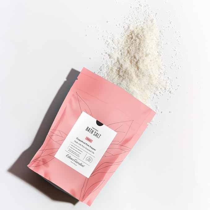 Edens Garden Natural Detox Bath Salt Soak – Grapefruit Pink Pepper Blend with Pure Essential Oils, Epsom, Dead Sea Salt & Magnesium – for Body Cleanse, Foot Soaking & Relaxation, 10 oz (283 g)