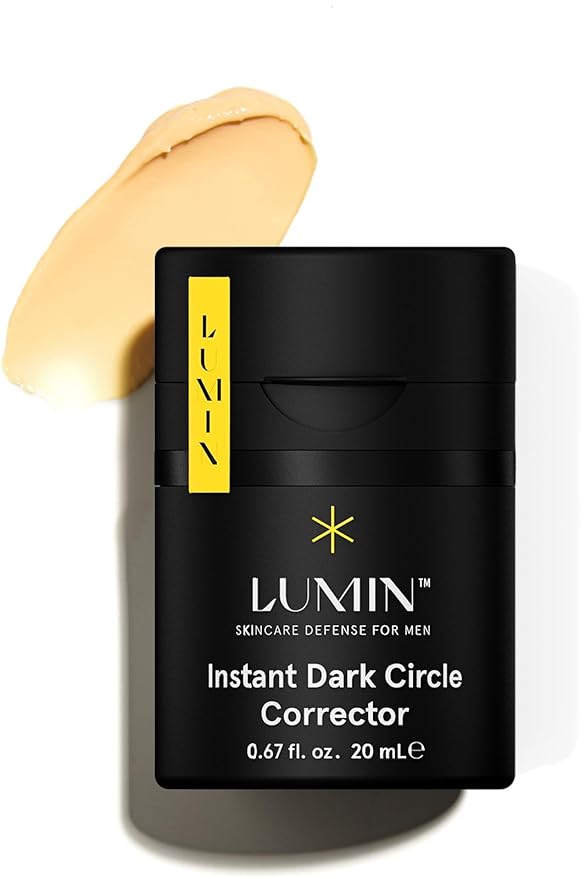 Lumin Instant Dark Circle Corrector for Men (Not A Concealer), Reduce The Look of Dark Circles, Puffiness, Under Eye Men Makeup, Color Correcting Eye Cream, Perfect for Light Skin tones, 20mL