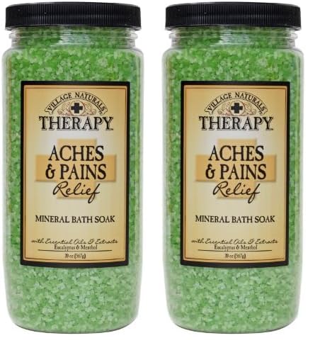 Village Naturals Therapy Aches & Pains Mineral Bath Soak 20 oz (Pack of 2)
