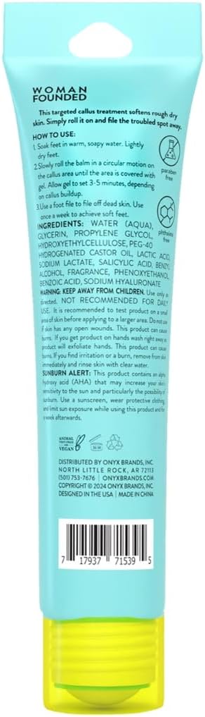 Onyx Professional Callus Remover for Feet - 3.5 oz, Unscented, Powerful Formulation - Extra Strength Gel, Removes Unwanted Calluses in 3-5 Minutes, Hydrating and Softening Heel Callus Remover, 3 Pack