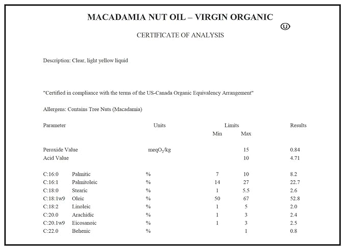 Organic Macadamia Nut Oil Moisturizer for Dry Skin In Large 4oz Glass Bottle | Cold Pressed and Unrefined Hair Oil