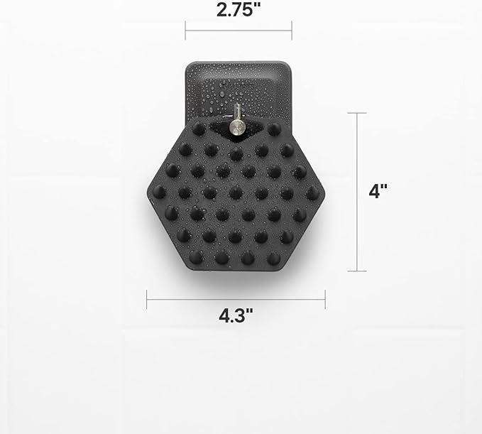 TOOLETRIES Scalp Scrubber & Hook - Silicone Exfoliating Hair Scrubber for Men, Bath & Shower Accessories - Features Silicone-Grip Technology, Removable & Reusable