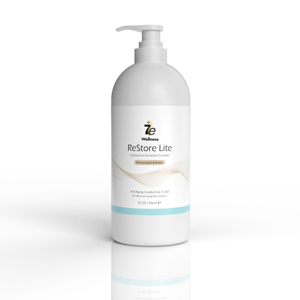7E Wellness Myolift Restore Lite Gel- 32oz - Conductive Gel for Beauty & Skincare, Microcurrent, Face Mask Brush - 32oz / 1L
