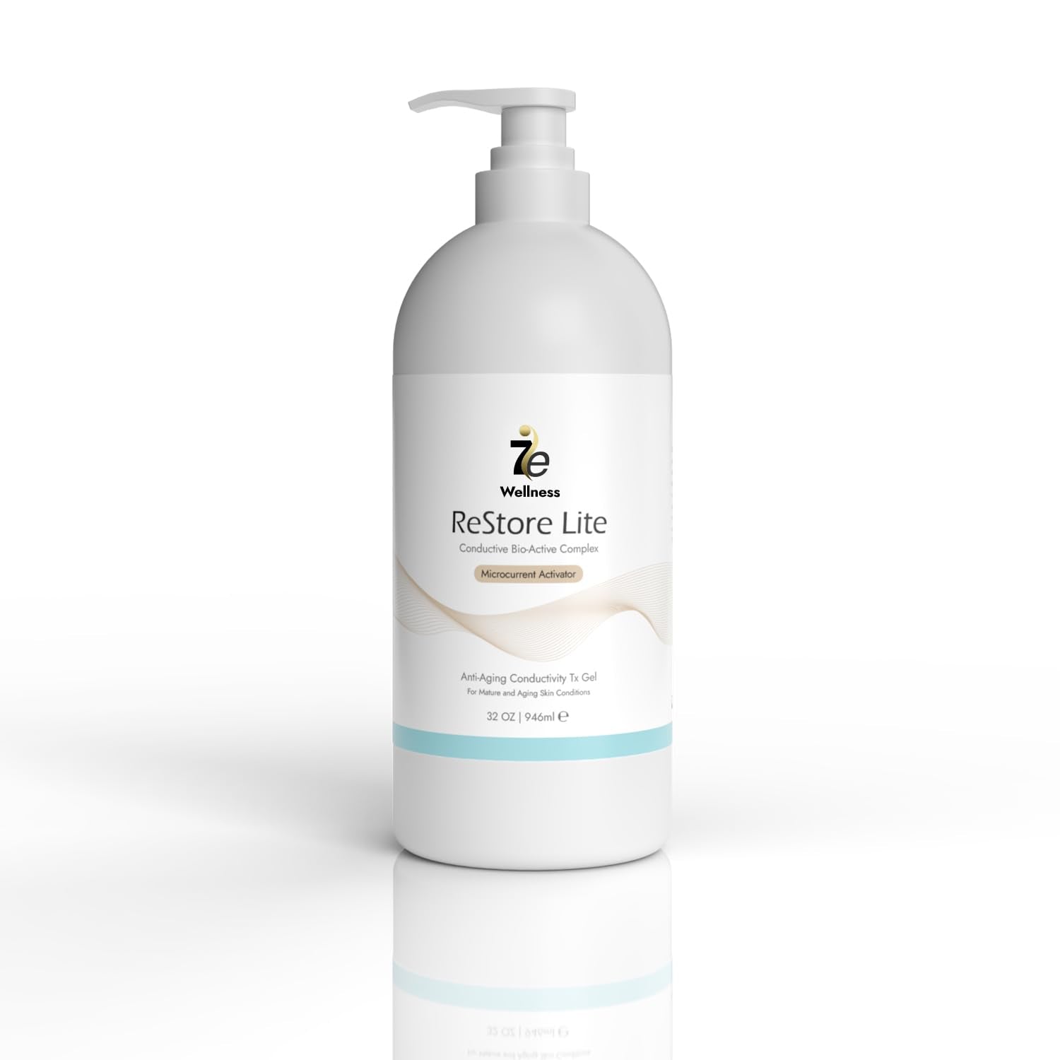 7E Wellness Myolift Restore Lite Gel- 32oz - Conductive Gel for Beauty & Skincare, Microcurrent, Face Mask Brush - 32oz / 1L
