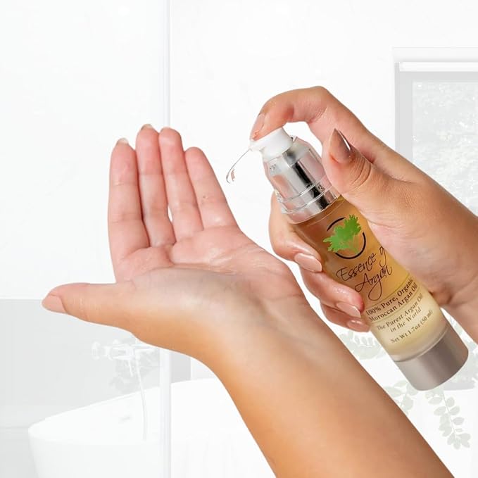 Essence of Argan 100% Pure Moroccan Organic Argan Oil - Natural EcoCert Oil that Nourishes and Conditions Your Skin, Hair and Nails (50ml/1.7oz)