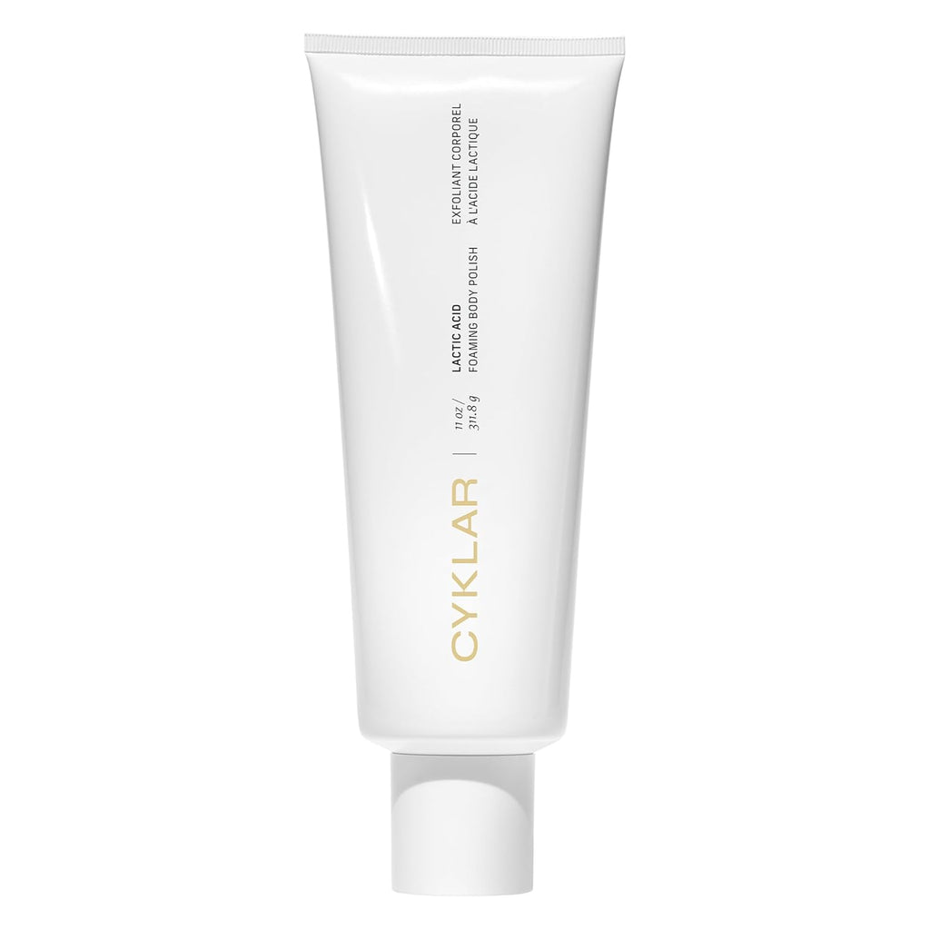 Lactic Acid Foaming Body Polish – Exfoliating Body Wash with Chemical & Physical Smoothers – Includes Glycerin Hydration, Mandelic Acid & Volcanic Pumice. Fragrance-Free, 11 fl oz