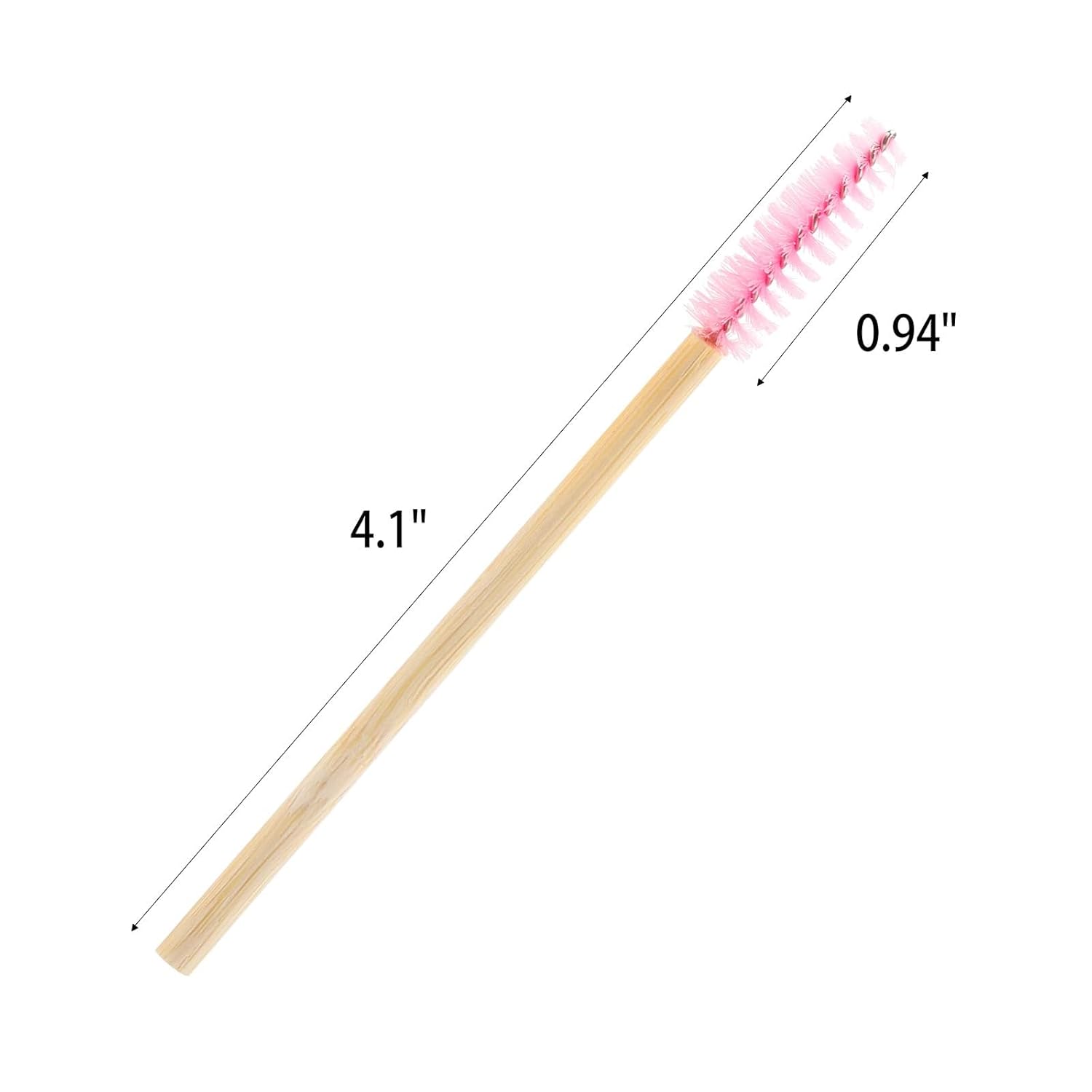 Tbestmax 300 Disposable Mascara Wands Eyelash Brush Spoolies for Eye Lash Extension Eyebrow Bamboo Stick Pink