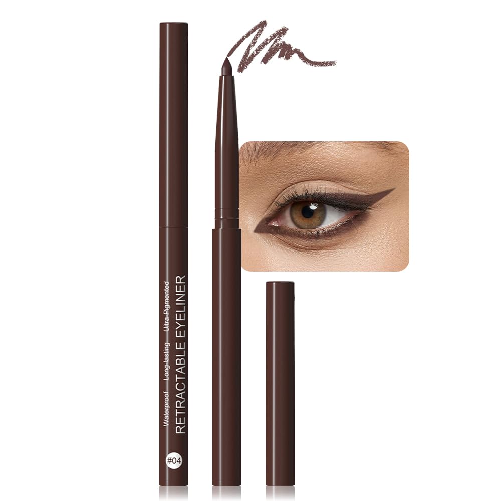 evpct Brown Eyeliner Pencils for Eyes, Brown Colored Eye Liner Pencil Makeup Waterproof Smudge Proof, Colored Gel Waterline Eyeliner Liquid, Face Eye Paint Stick Lipstick Pen Halloween Makeup