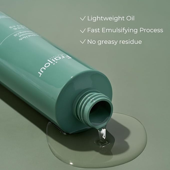 Herb Wormwood Cleansing Oil – Korean Deep Cleansing Makeup Remover & Pore Minimizer for Oily, Acne-Prone Skin, AHA BHA Exfoliation, Olive & Jojoba Oils, Lightweight, 7.1 fl.oz.