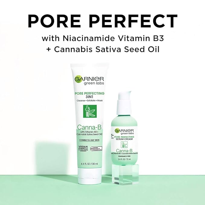 Garnier SkinActive Green Labs Canna-B Pore Perfecting 3-in-1 Face Wash unscented 2 Count