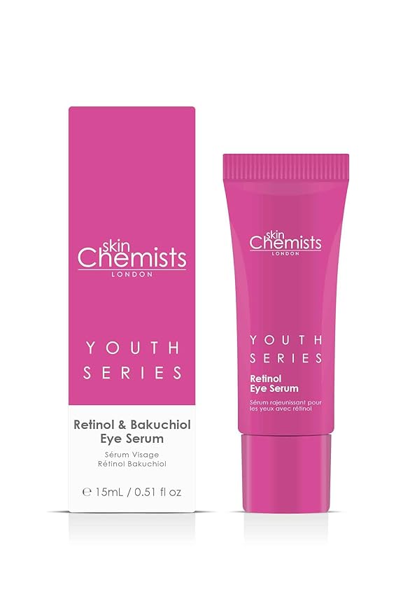 skinChemists Retinol & Bakuchiol Eye Serum - 0.51 fl oz | Reduce Wrinkles, Fine Lines, and Puffiness - Advanced Anti-Aging Formula for Youthful Eyes