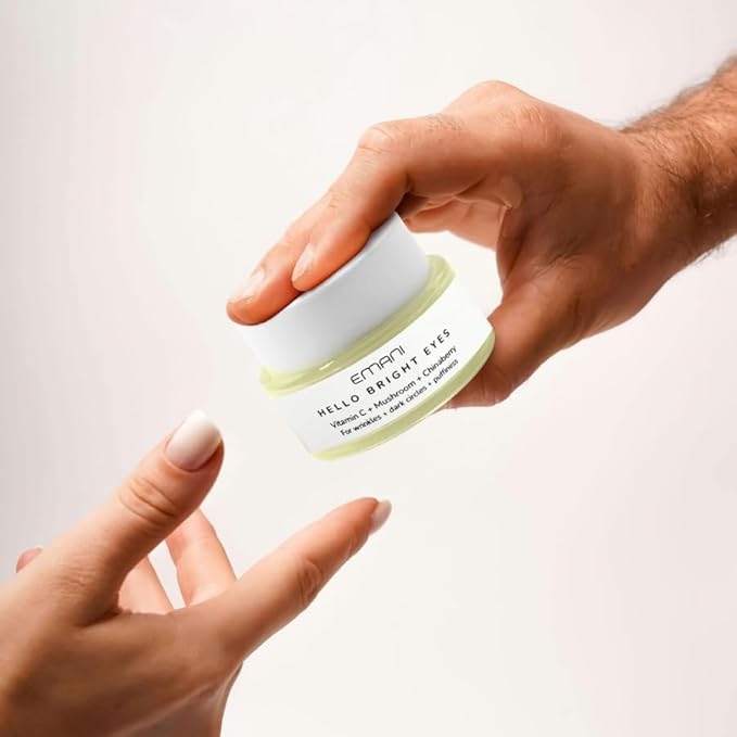 Emani Hello Bright Eyes - Vitamin C Super Eye Cream - Caffeine and Turmeric, Anti-Aging Eye Cream for Dark Circles, Puffiness, Wrinkles, Firming, Hydrating & Smoothing - Reduce Fine Lines 1 oz 30ml