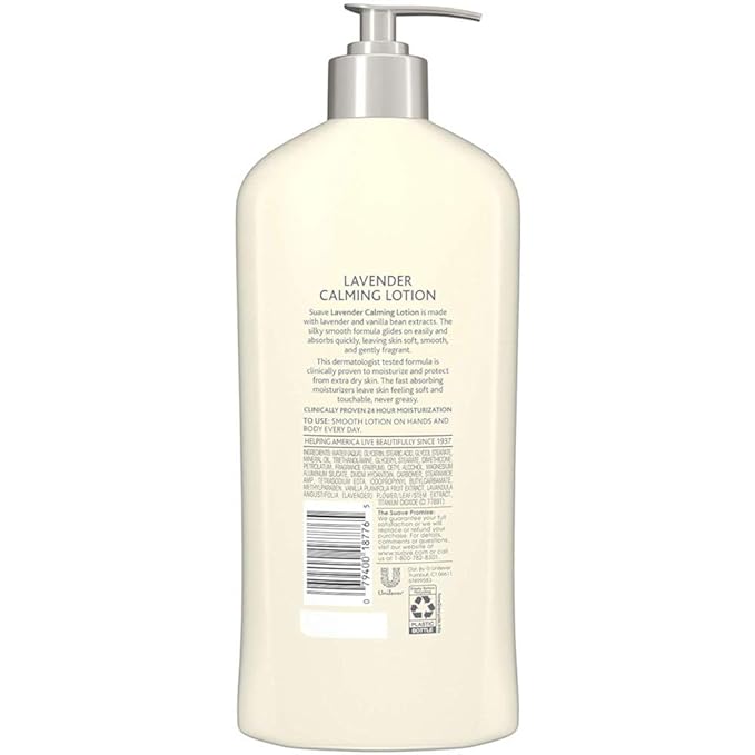 Suave Skin Lotion 18 Ounce Pump Lavender Vanilla 18 Ounce Pump (532ml) (3 Pack)