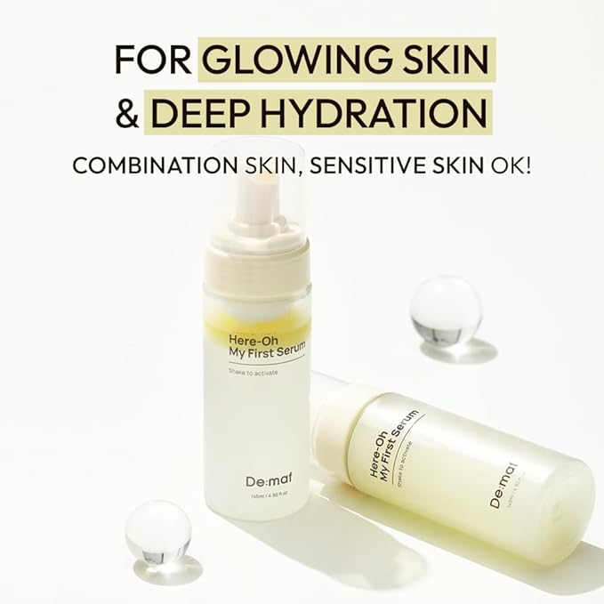 Here-Oh My First Bubble Texture Hydrating Serum with Hyaluronic Acid | Face Serum for Skin Barrier Repair and Glowing Skin | Korean Serum for Dry Skin & Sensitive Skin (1.69 fl oz)