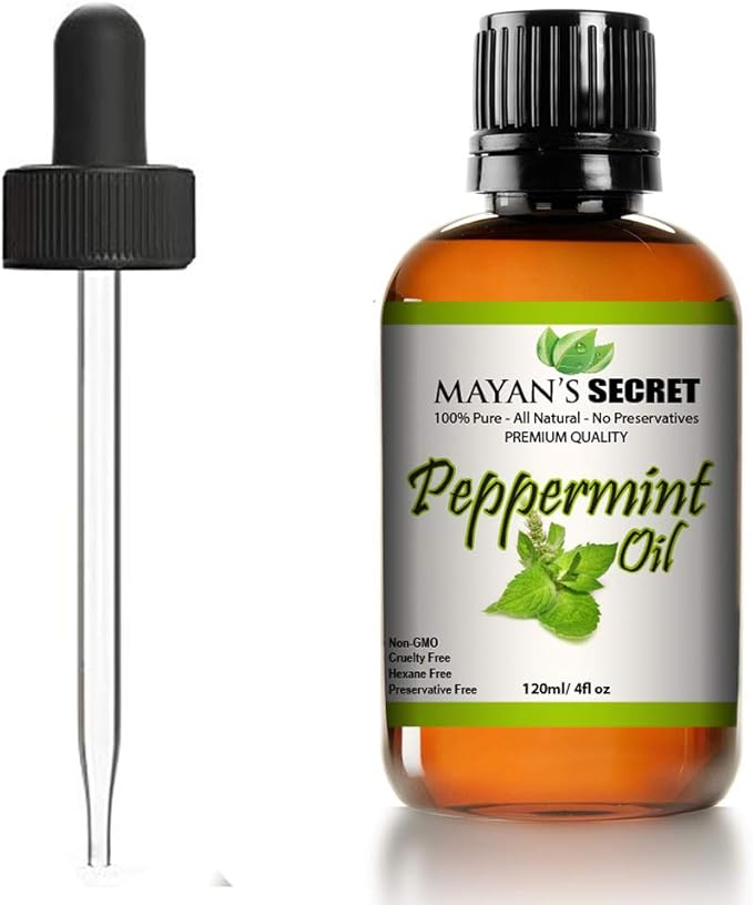 Mayan's Secret Pure Carrier and Essential oils for Skin Care, Hair, Body Moisturizer for Face-Anti Aging Skin Care (Peppermint Oil, 4oz)