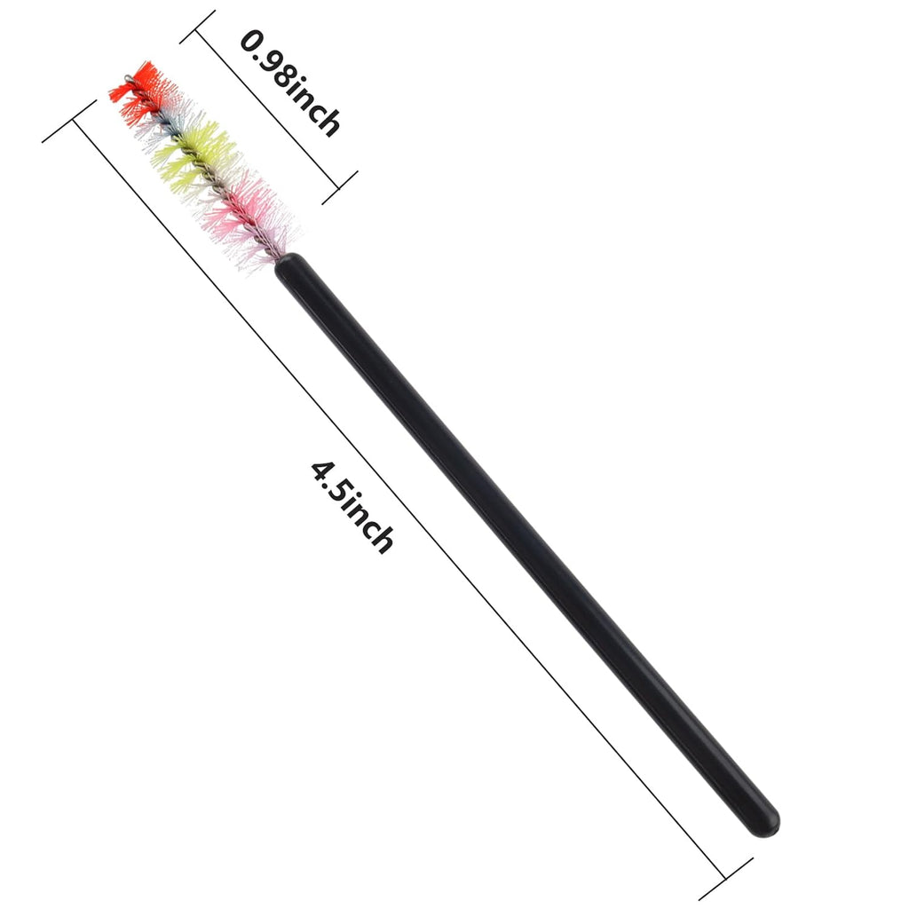 300PCS Disposable Mascara Wands Spoolie Makeup Kits, Eyelash Spoolies Brushes for Eyelash Extensions and Eyebrows (Rainbow Pink/Black)