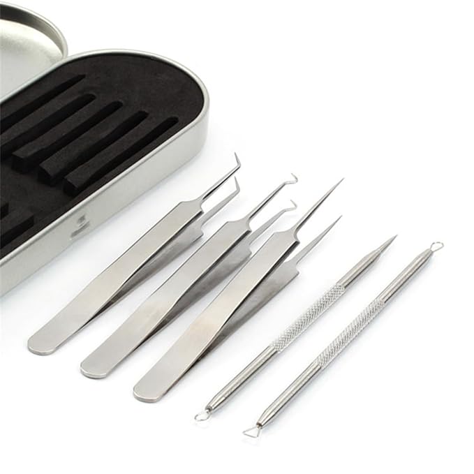 Relumins Pro Clear Skincare Set, Advanced Botanical Formula with Salicylic Acid, 4-in-1 Complete Clear Skin System to Control Pimple and Breakouts with 5-Piece Zit & Blackhead Removal Tool