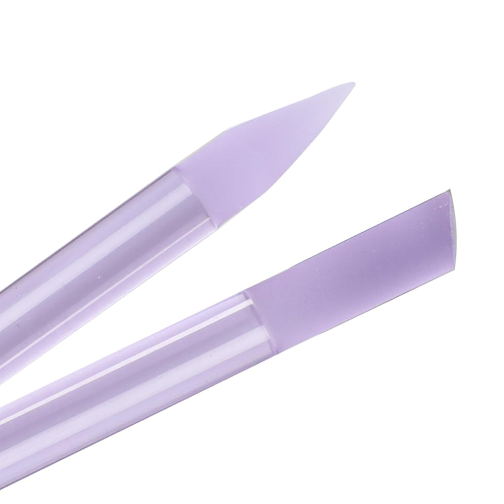 Bona Fide Beauty Glass Cuticle Pusher - High Grit Purple Dual Ended Nail Care Tool with Pointed and Slanted End. Manicure Tool for Women