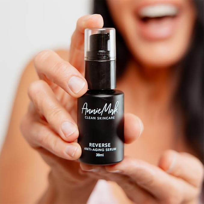 AnnieMak Reverse Anti Aging Serum for Face, Deep Moisturizer Skin Care for Women, Helps Reduce Wrinkle, Dark Spots & Facial Lines, Moisturizing & Hydrating, Promotes Collagen (1 fl oz)