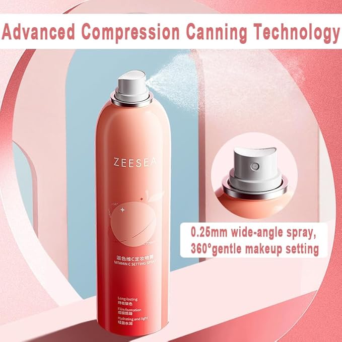 zeesea Vitamin C Hydrating Makeup Setting Spray for Face,Waterproof Make up Setting Fixer Mist type Spray,Long-lasting for 16 hours,Oil Control, 3.52 Fl oz, 100 ml