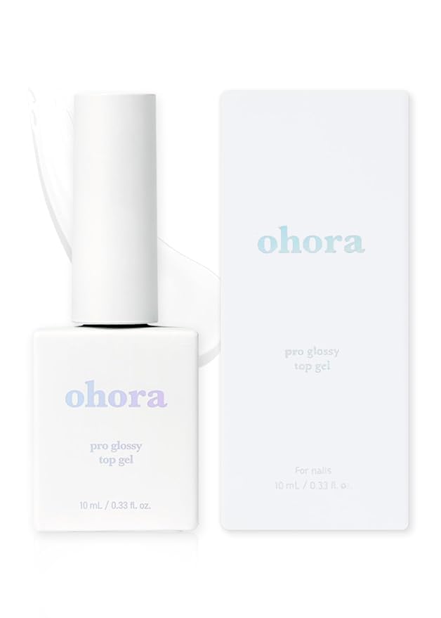 ohora Gel Nail Care (Pro Glossy Top Gel) - Corrects Nail Texture, Easy to Use & Easy to Remove for Semi Cured Gel Nail Strip Application - Professional Salon-Quality for Healthy, Strong Nails