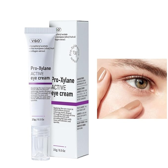 VGO Eye Cream 2% Pro-Xylane Eye Repair Cream for Dark Circles & Puffiness Under Eyes, Pro Xylane + 6D Hyaluronic Acid to Firm Skin, Reduce Wrinkles, Fine Lines, 15g/0.5 Oz