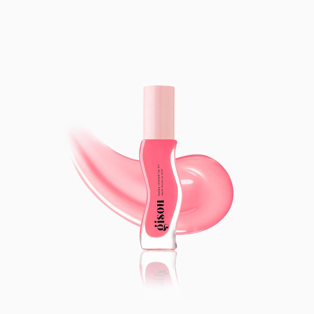 Gisou Honey Infused Lip Oil 8ml - High-Shine Hydration, Mirsalehi Honey and Jojoba Oil, Non-Sticky Finish, Juicy Shades & Scents for All Lip Types (Raspberry Swirl)
