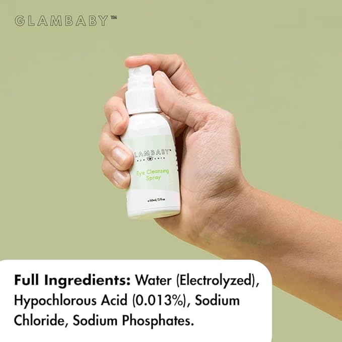 GlamBaby Eye Care - Eye Boogies™ Eyelid Cleaning Spray | Non-Toxic, Sting-Free & Wipe-Free Formula | Kids' Eyes Clean | Kids Eye Drops Sprayer | Baby Eye Drops Spray | Child Eyelid Cleanser (1 Pack)