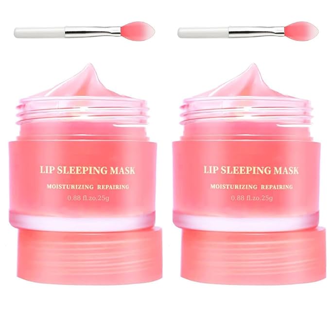 2PcsLip Sleeping Mask: Nourish, Hydrate, Vitamin C, Antioxidants, Flaky, and Night Repair Lip Balm for Chapped Cracked Dry Lips, Nourishing & Hydrating Lip Mask, 0.7 oz.