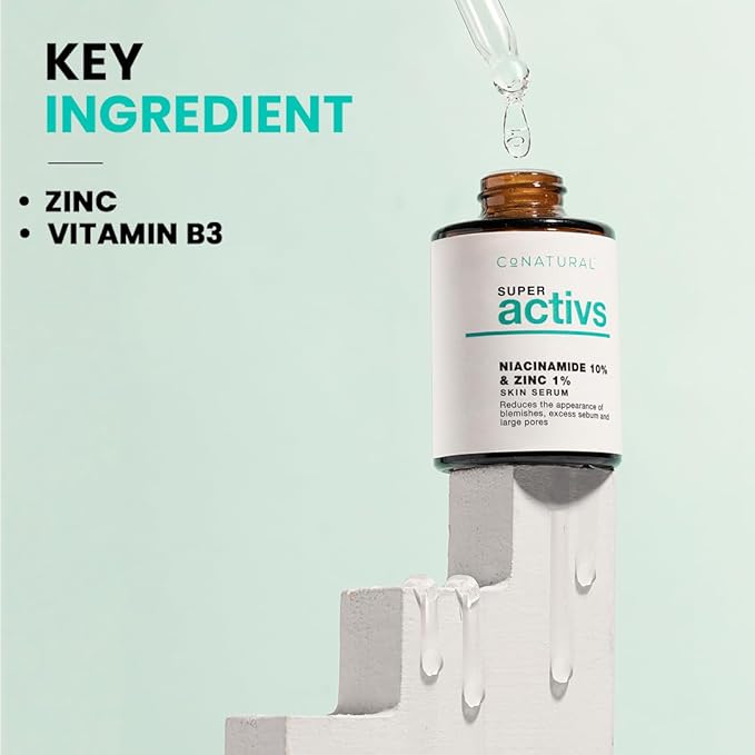 Conatural Niacinamide Serum 30ml 10% + Zinc 1% - Anti-Aging Skin Serum & Pore Minimizer, Vitamin Serum for Skin, Glowing Complexion, Effective Solution for Open Pores & Large Pores Reduction