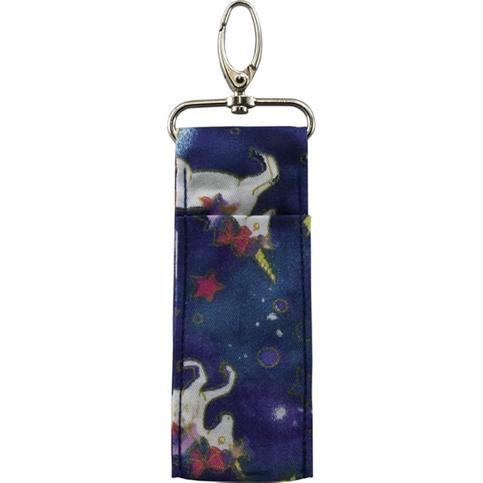 Birdz 2 UNICORN Patterned Material Lip Balm Holsters LIPSTICK HOLDERS WITH Metal Clip