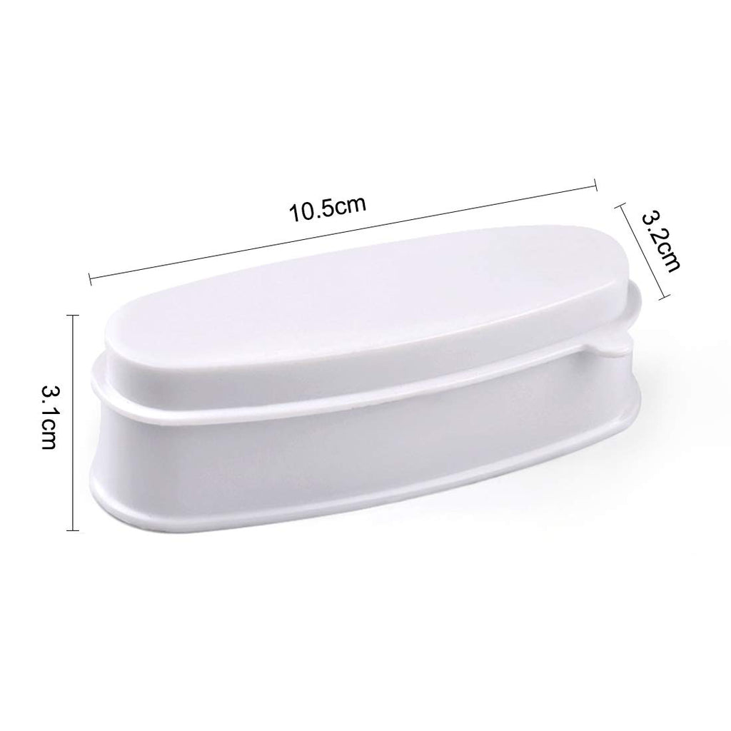 ABS Durable Easy French Dip Tray Dipping Powder Container Dual Use for Short Extended Nails Molding for White Pink Smile Line Pack of 1, HJ-NAT117