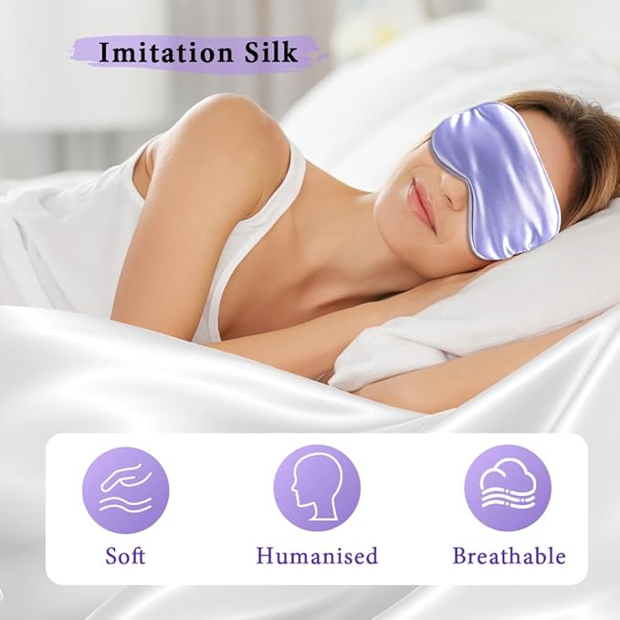 Cooling Eye Mask and Silky Sleep Mask 4 Packs for Man Women for Sleeping Frozen Ice Eye Mask Cold Warm Compress Dark Circles Puffiness Dry Eyes Gifting