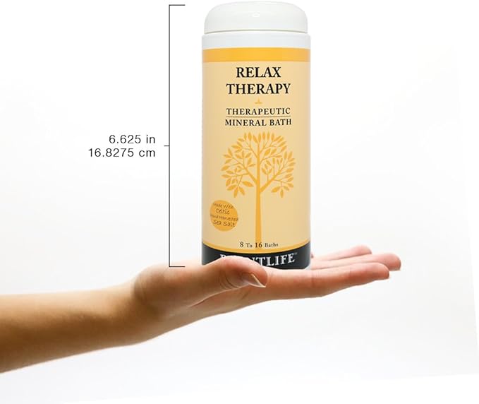 Plantlife Relax Therapy Bath Salts - Straight from The Plant Natural Aromatherapy Bath Salts - Balance, Calm, and Release Tension in The Body - Made in California 16 oz