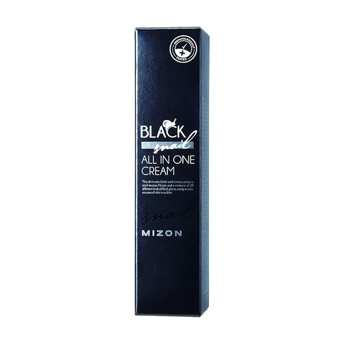 MIZON Black Snail All In One Cream Intensive Korean Skin Care Facial Moisturizing Snail Mucin Extract Travel Size (1.18 fl oz)